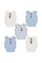 Load image into Gallery viewer, Mothercare Blue Premature Baby Bodysuits - 5 Pack
