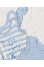 Load image into Gallery viewer, Mothercare Blue Premature Baby Bodysuits - 5 Pack
