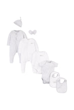 Load image into Gallery viewer, Mothercare Grey And White Eight-Piece Starter Set
