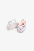 Load image into Gallery viewer, Mothercare Floral Baby Booties With Pom Pom
